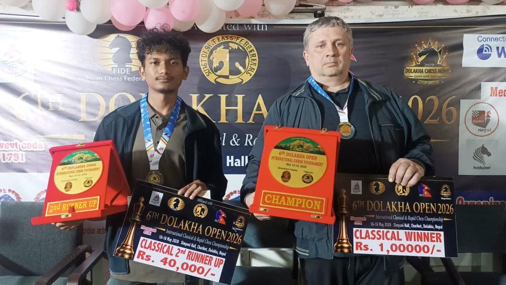 छैटौं दोलखा अन्तर्राष्ट्रिय चेस प्रतियोगिता सम्पन्न, ९ राष्ट्रका १६४ खेलाडी सहभागी